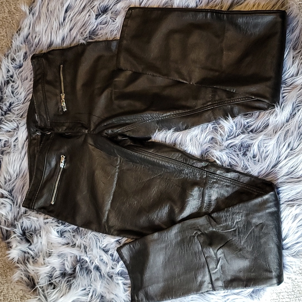Faux leather pants